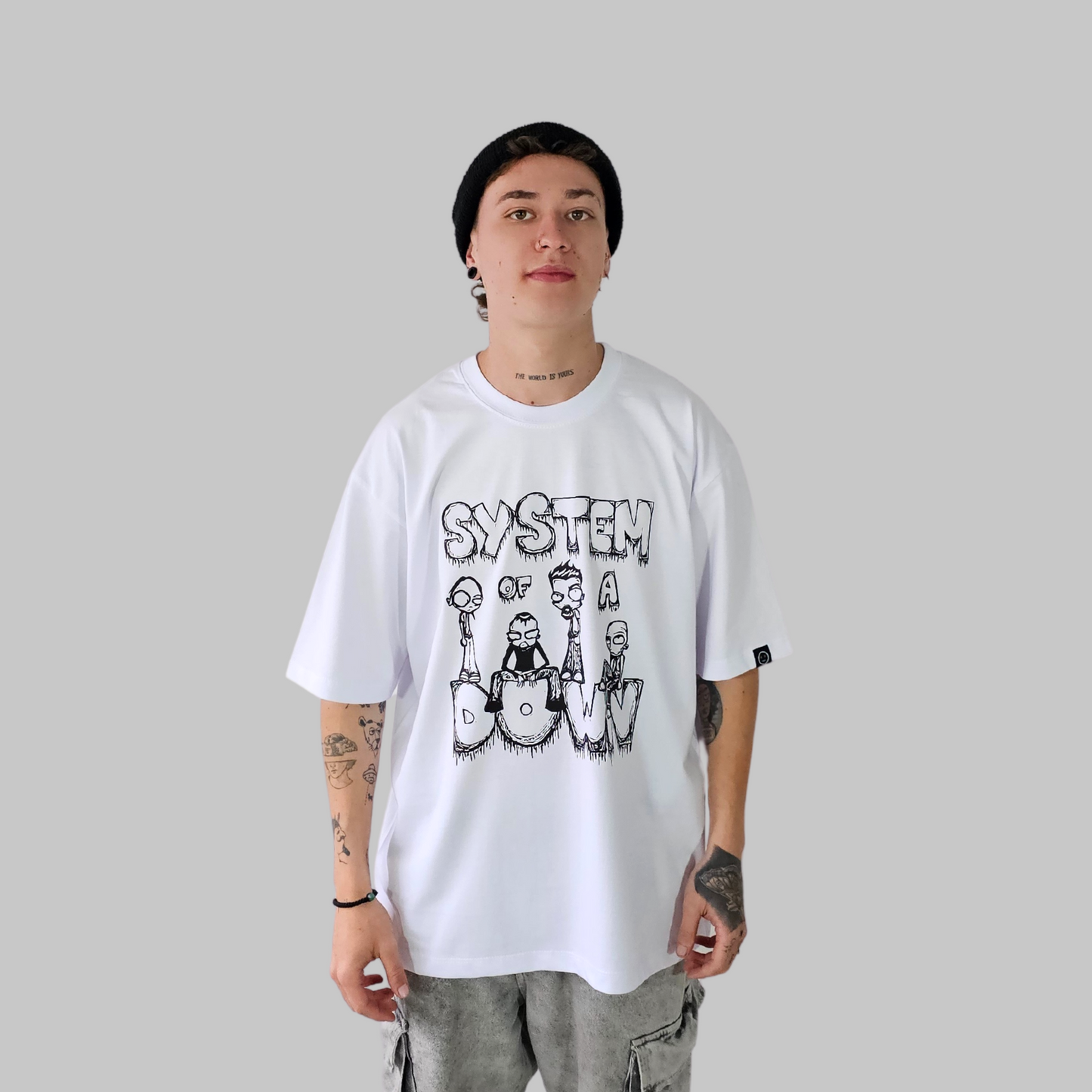 Camiseta Oversize - System Of a Down Cartoon