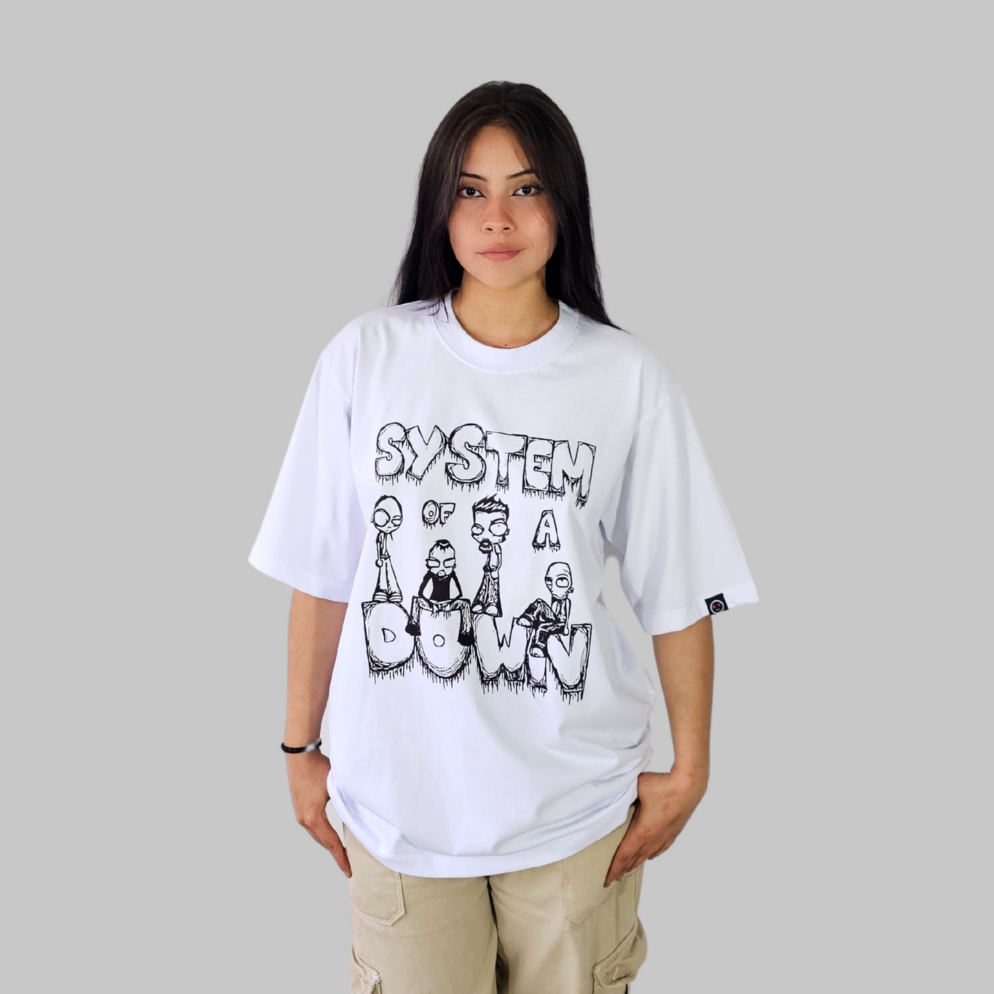 Camiseta Oversize - System Of a Down Cartoon