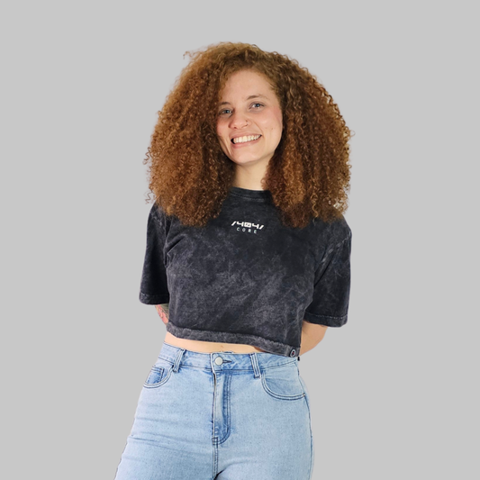 Crop Top Acid Wash Core Pack X2