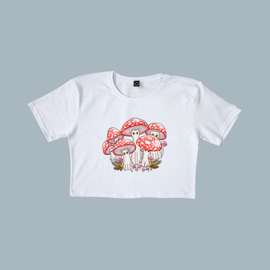 Camiseta Crop - Meowshroom