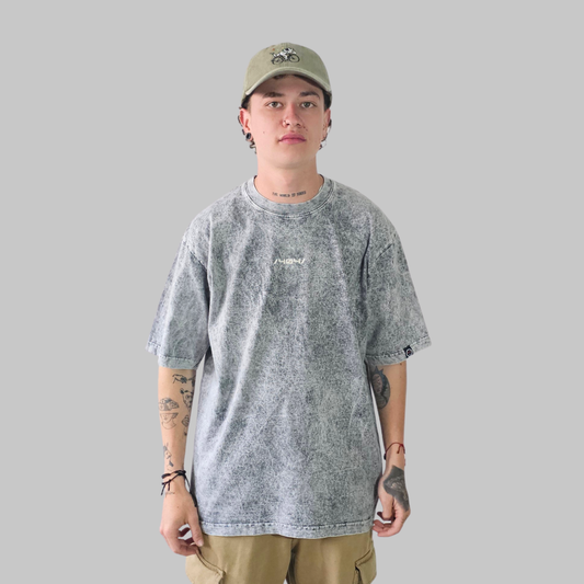 Camiseta Oversize Acid Wash Core Gris