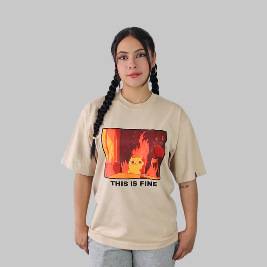 Camiseta Oversize - This Is Fine