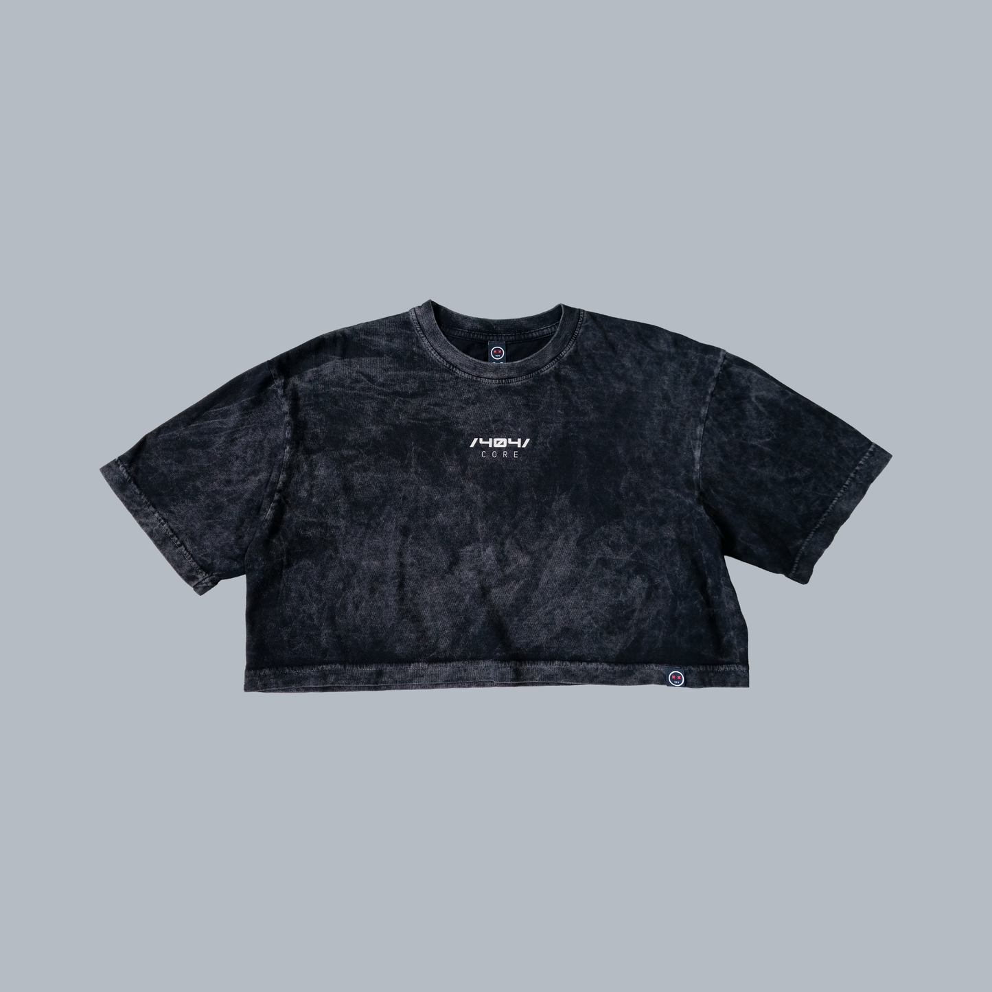 Crop Top Acid Wash Core Negro