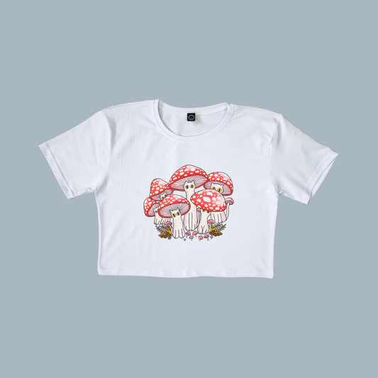Camiseta Crop - Meowshroom