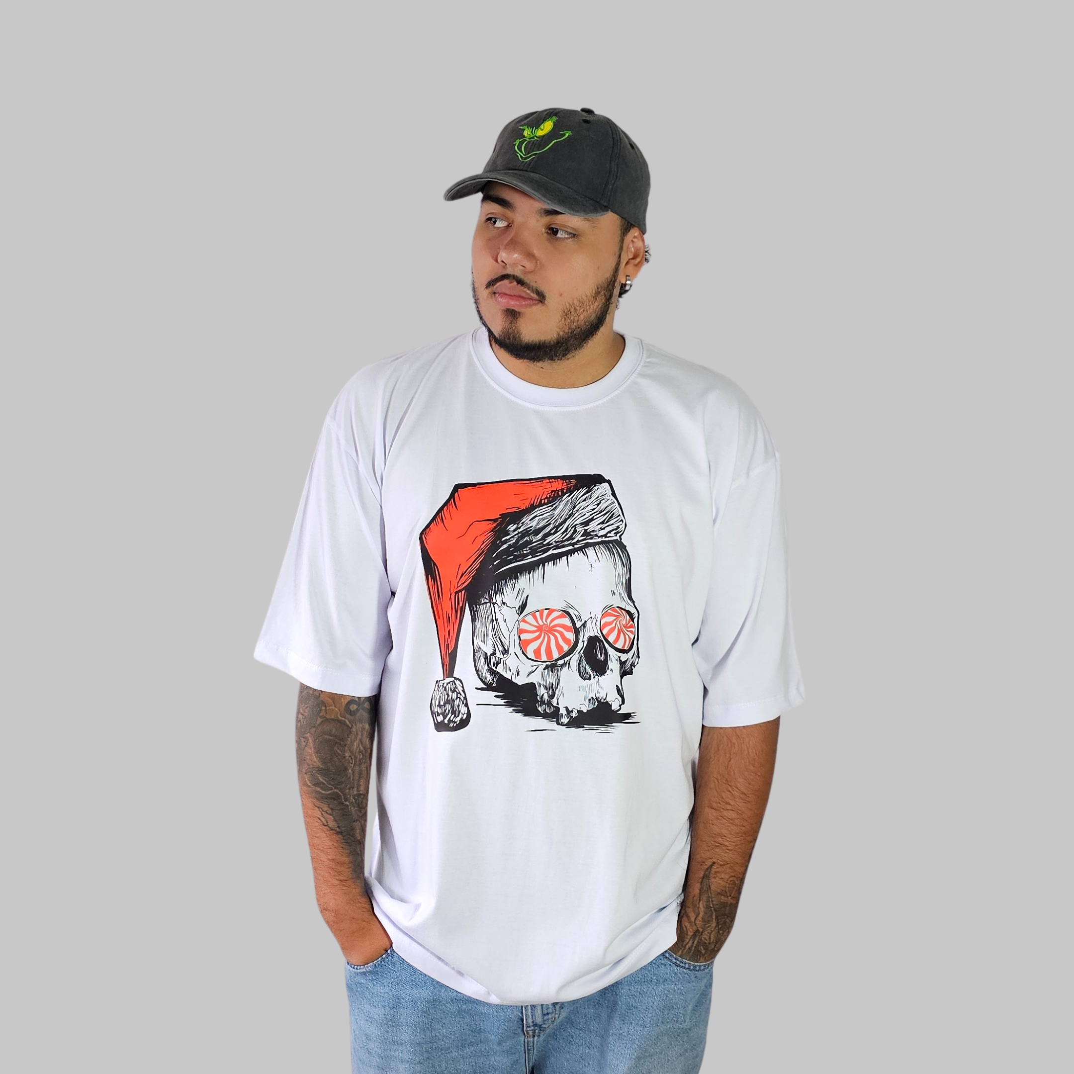 Camiseta Oversize - Merry Skullmas