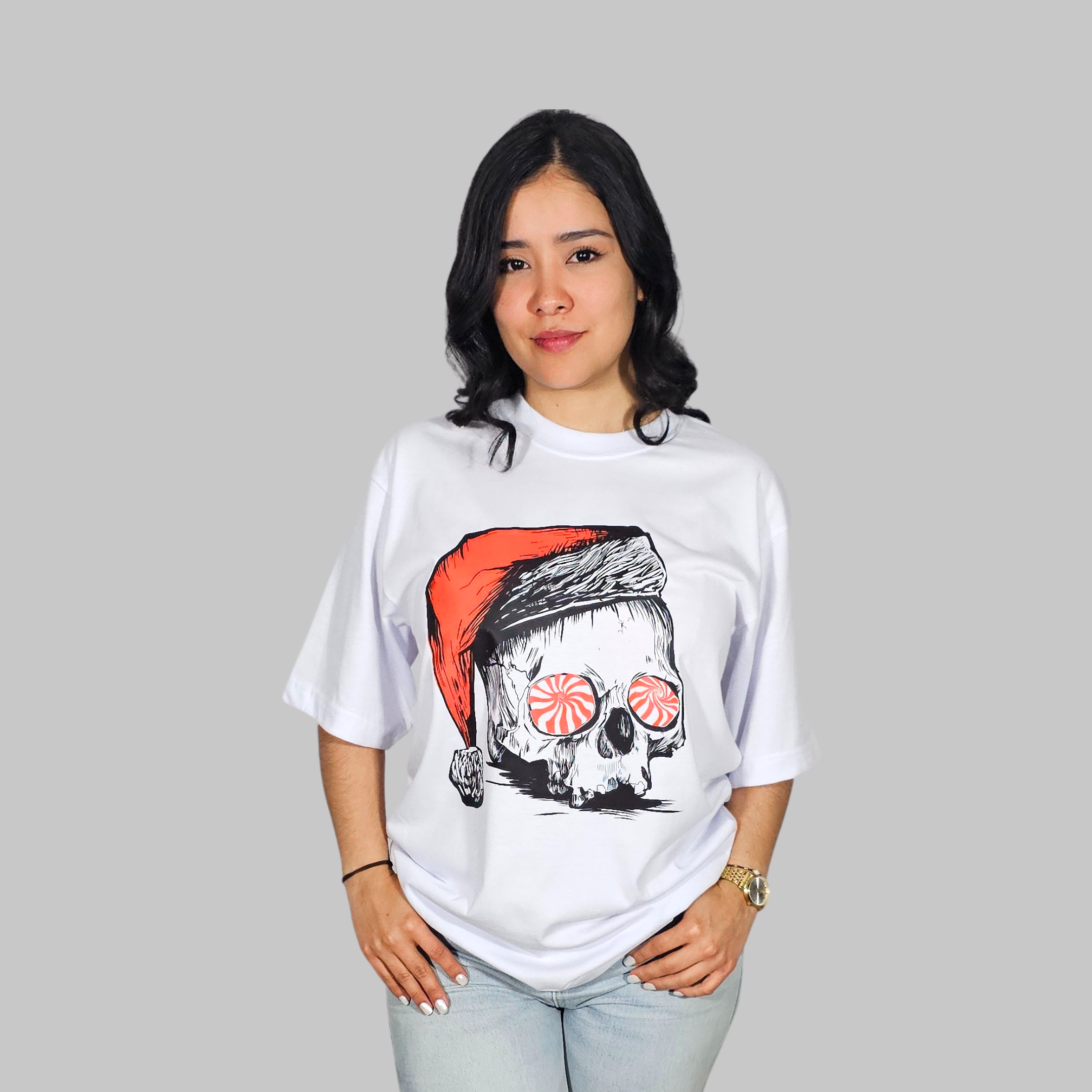 Camiseta Oversize - Merry Skullmas