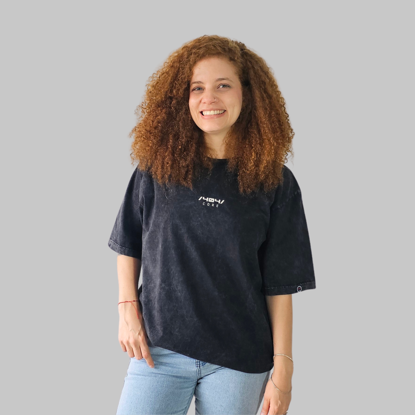 Camiseta Oversize Acid Wash Core Negro
