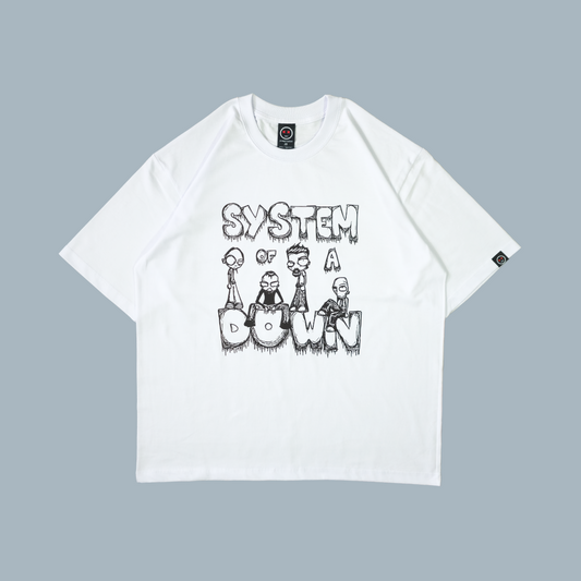 Camiseta Oversize - System Of a Down Cartoon
