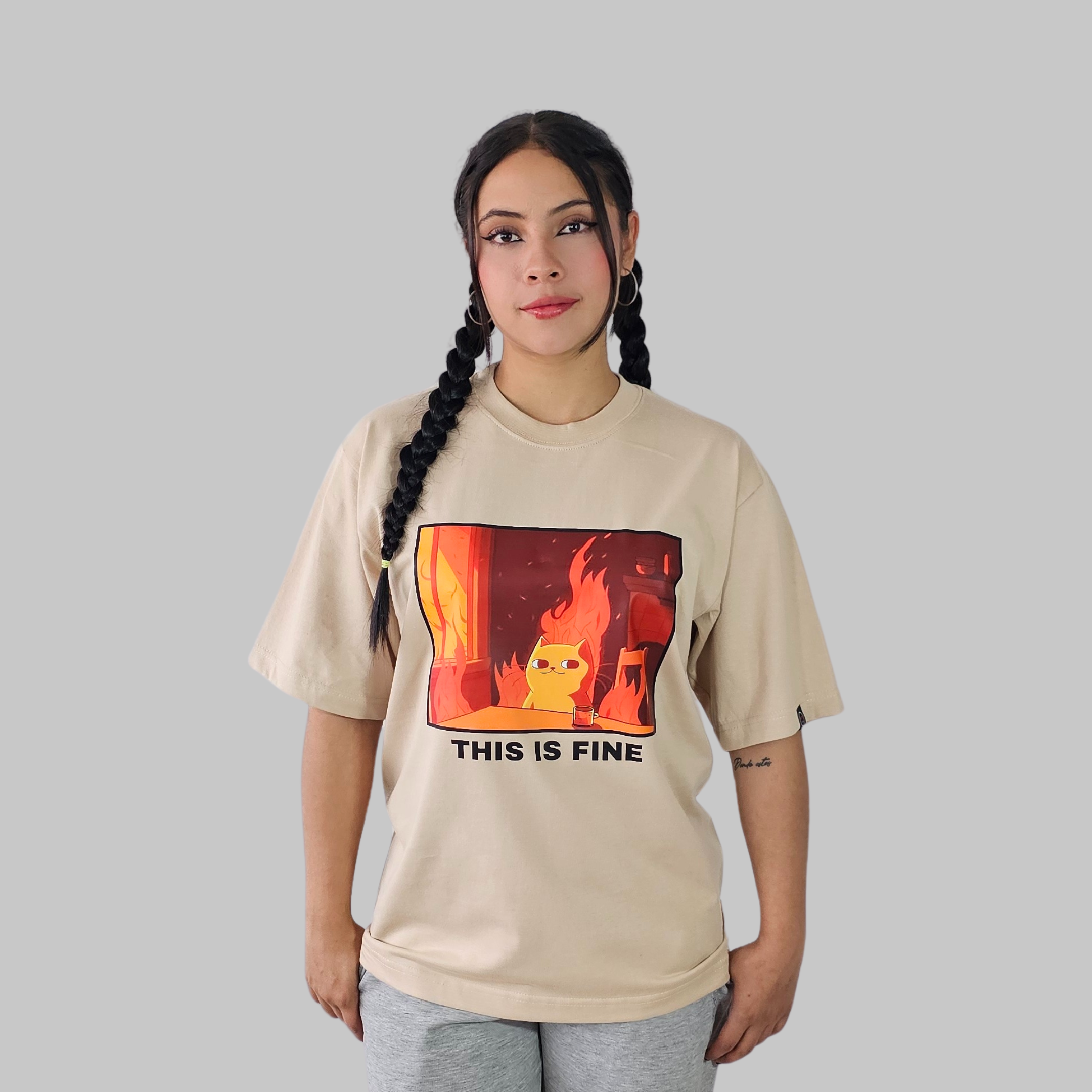 Camiseta Oversize - This Is Fine