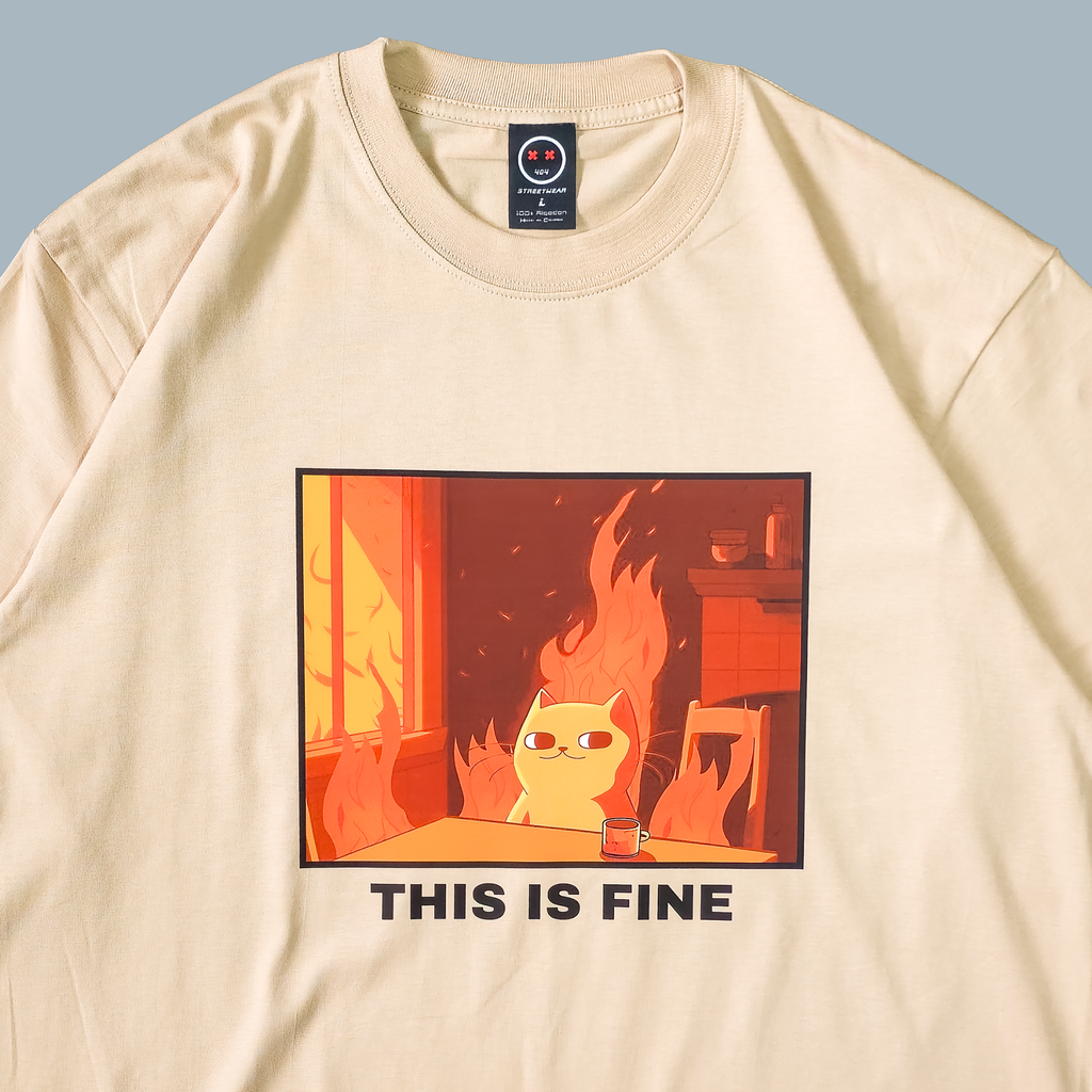 Camiseta Oversize - This Is Fine